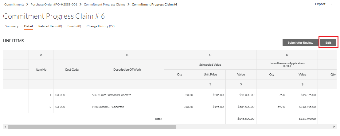 Creating and paying a commitment claim in Procore from MYOB – Interfy Help